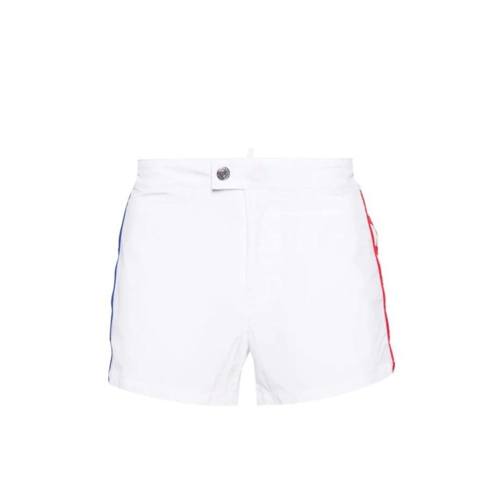 DSQUARED2 Men's Swim Shorts with Striped Side Detail Men WHITE Beachwear